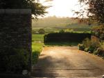 A view behind the cottage, at sunset.
